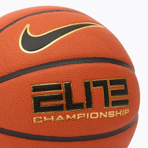 М'яч баскетбольний Nike Elite Championship 8P 2.0 Deflated amber court/black/metallic gold/black розмір 6