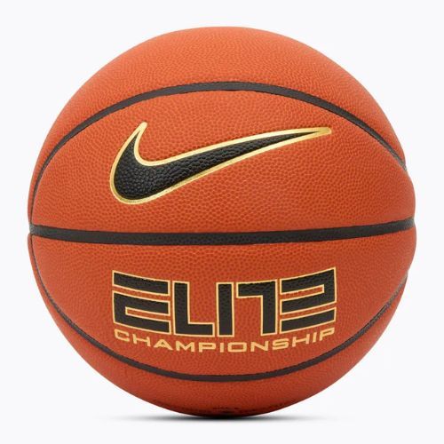 М'яч баскетбольний Nike Elite Championship 8P 2.0 Deflated amber court/black/metallic gold/black розмір 6