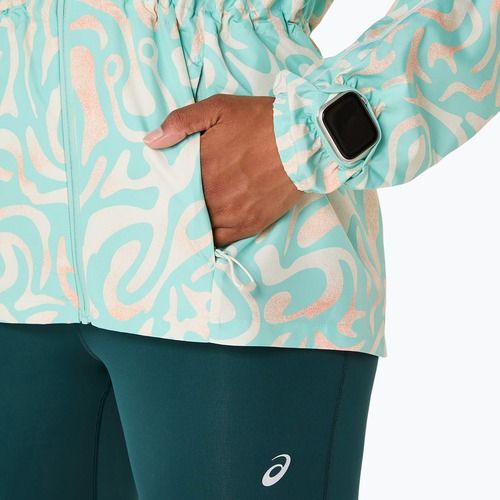 Куртка для бігу жіноча ASICS Road Lite-Show Packable oasis green/multi color