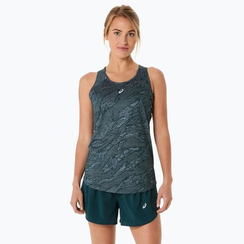 Топ для бігу жіночий ASICS Road All Over Print Tank saxon green/light ube