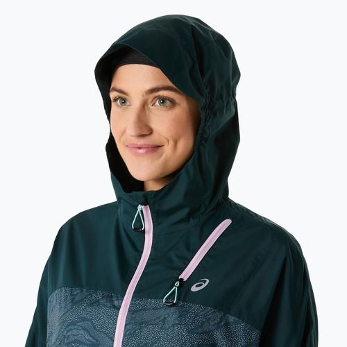 Куртка для бігу жіноча ASICS Fujitrail Packable saxon green/light ube