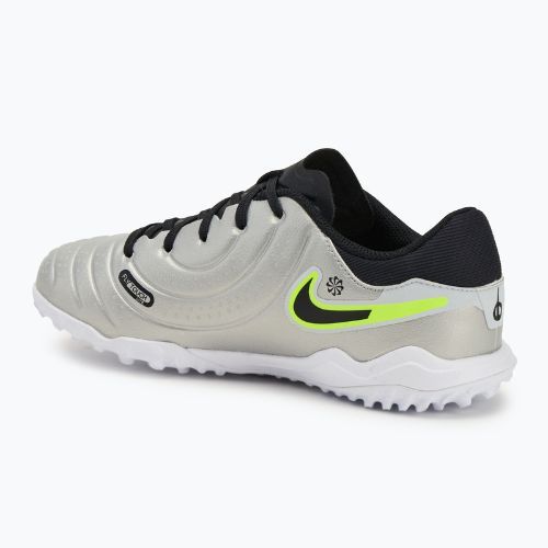 Кросівки футбольні дитячі Nike Tiempo Legend 10 Academy TF metallic silver/volt/black