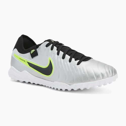 Кросівки футбольні чоловічі Nike Tiempo Legend 10 Pro TF metallic silver/volt/black