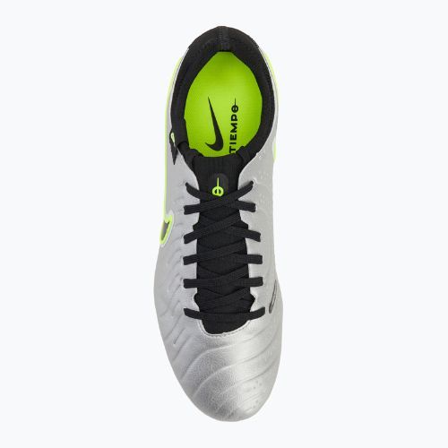 Кросівки футбольні чоловічі Nike Tiempo Legend 10 Pro FG metallic silver/volt/black