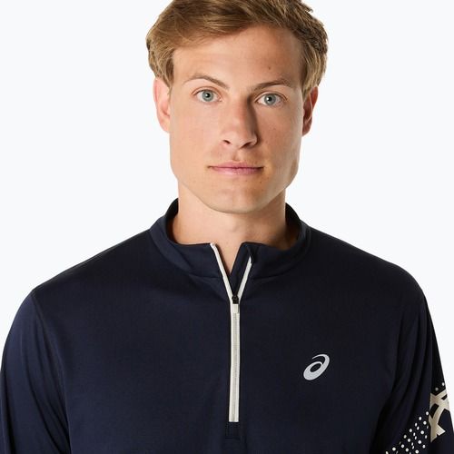 Лонгслів для бігу чоловічий ASICS Icon LS 1/2 Zip midnight