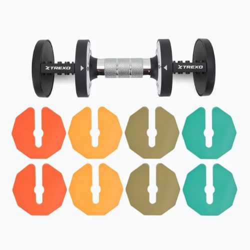 Комплект гантелей регульованих TREXO 2 x 10 кг multicolor