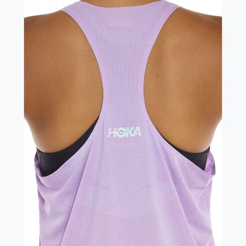 Жіноча бігова сорочка HOKA Race Day Singlet aster квітка бігова сорочка