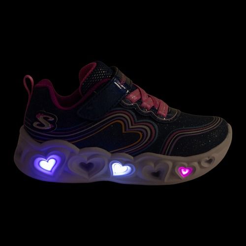 Кросівки дитячі SKECHERS Heart Lights Retro Hearts navy leather/multi trim