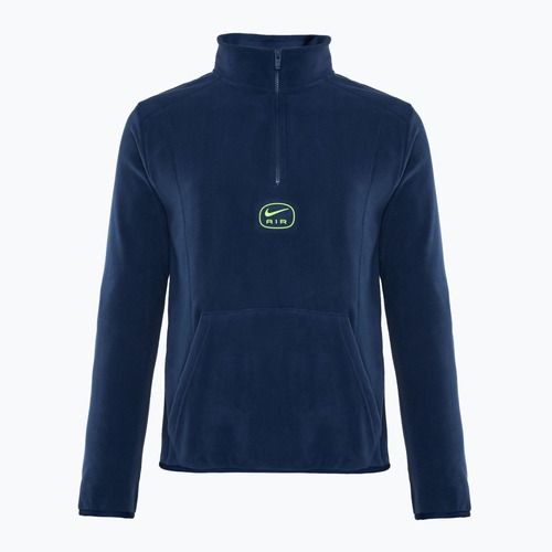 Чоловічий топ на блискавці Nike Swoosh Air Polar Fleece Half Zip Top опівночі темно-синій / вольт