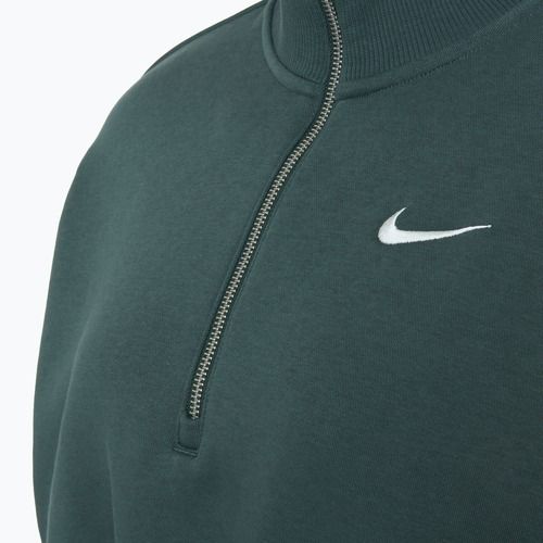 Жіночий спортивний світшот Nike Phoenix Fleece 1/2 на блискавці укорочений вінтажний зелений / вітрильний