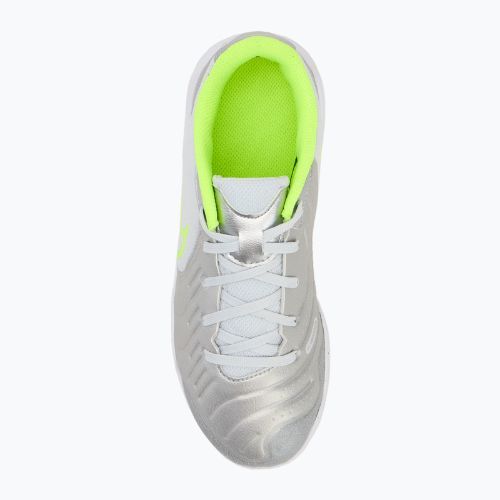 Кросівки футбольні дитячі Nike Tiempo Legend 10 Academy IC metallic silver/black/volt
