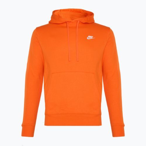 Кофта чоловіча Nike Sportswear Club Fleece Hoodie safety orange/ safety orange/ white