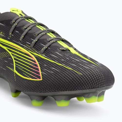 Кросівки футбольні чоловічі PUMA Ultra 5 Ultimate FG matte aged silver/yellow alert/sun struck