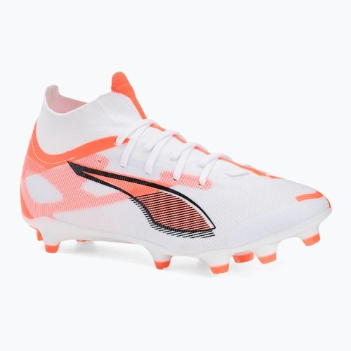 Кросівки футбольні чоловічі PUMA Ultra 5 Match+ FG/AG puma white/puma black/glowing red