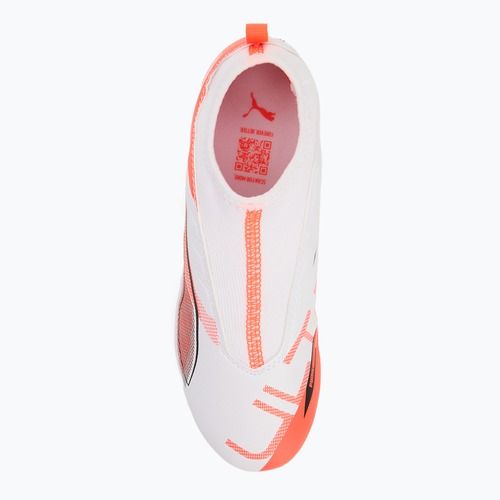 Кросівки футбольні дитячі PUMA Ultra 5 Match+ LL FG/AG Jr puma white/puma black/glowing red
