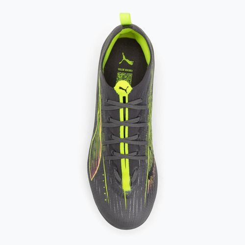 Кросівки футбольні дитячі PUMA Ultra 5 Pro FG/AG Jr matte aged silver/yellow alert/sun struck