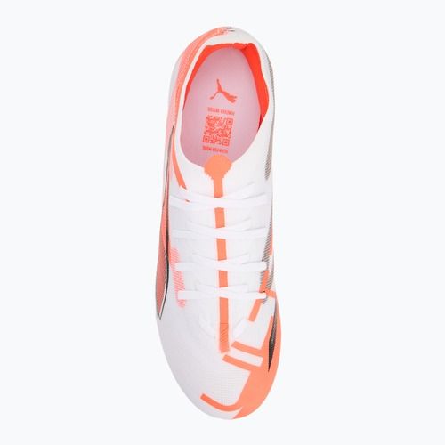 Кросівки футбольні чоловічі PUMA Ultra 5 Match FG/AG puma white/puma black/glowing red