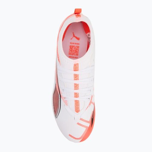 Кросівки футбольні дитячі PUMA Ultra 5 Match FG/AG Jr puma white/puma black/glowing red