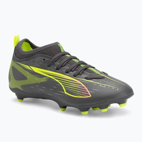 Кросівки футбольні дитячі PUMA Ultra 5 Match FG/AG Jr matte aged silver/yellow alert/puma aged silver