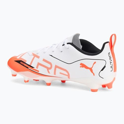 Кросівки футбольні дитячі PUMA Ultra 5 Play FG/AG Jr puma white/puma black/glowing red