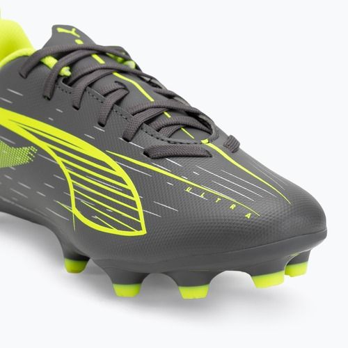 Кросівки футбольні дитячі PUMA Ultra 5 Play FG/AG Jr matte aged silver/yellow alert/puma aged silver