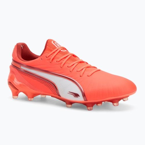 Кросівки футбольні чоловічі PUMA King Ultimate FG/AG glowing red/puma white/red fire