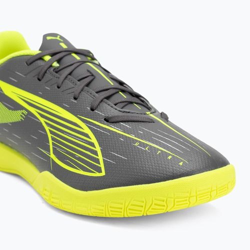 Кросівки футбольні чоловічі PUMA Ultra 5 Play IT matte aged silver/yellow alert/puma aged silver