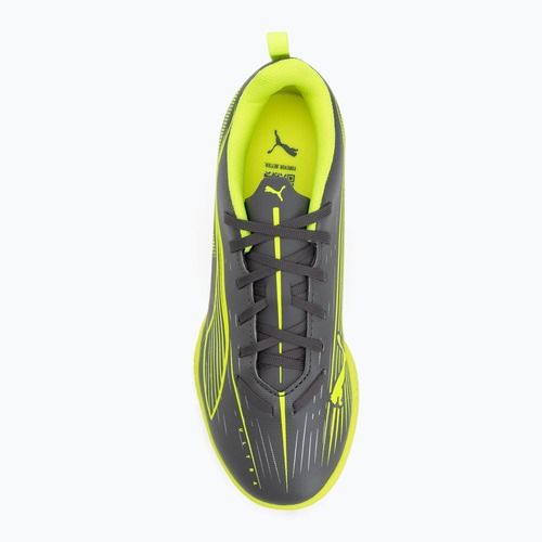 Кросівки футбольні дитячі PUMA Ultra 5 Play TT Jr matte aged silver/yellow alert/puma aged silver