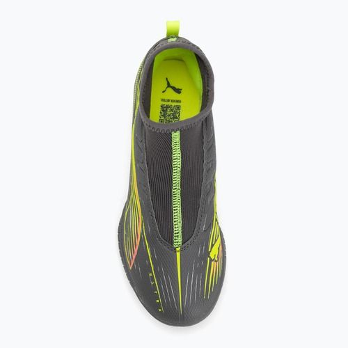 Дитячі футбольні бутси PUMA Ultra 5 Match+ LL TT+ Mid Jr матові зістарені сріблясті/жовті алерт/пума зістарені сріблясті