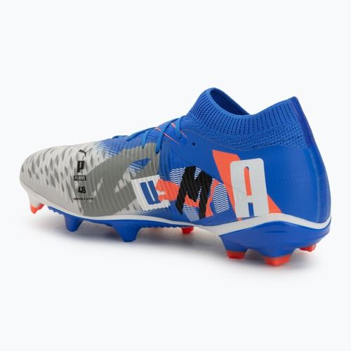 Кросівки футбольні чоловічі PUMA Future 8 Match Forever FG/AG white/ultra blue/feather gray/puma black/glowing red