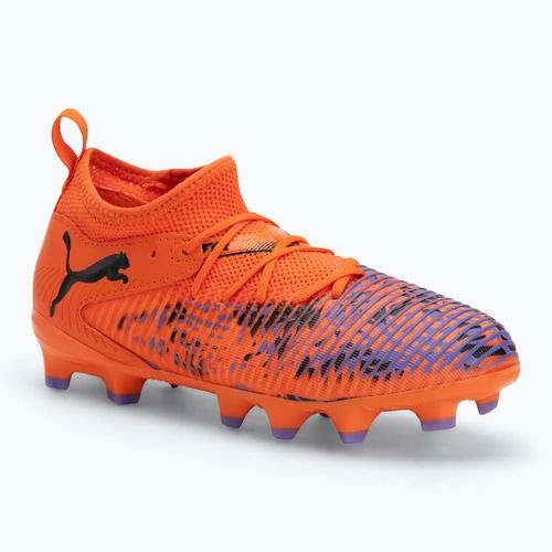 Кросівки футбольні дитячі PUMA Future 8 Match Creativity FG/AG Jr orange poppy/puma black/dark amethyst