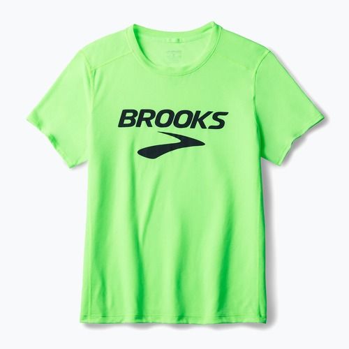Чоловіча бігова сорочка Brooks Distance 3.0 neo limeade/брукс з логотипом