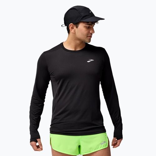 Лонгслів для бігу чоловічий Brooks Atmosphere 3.0 black