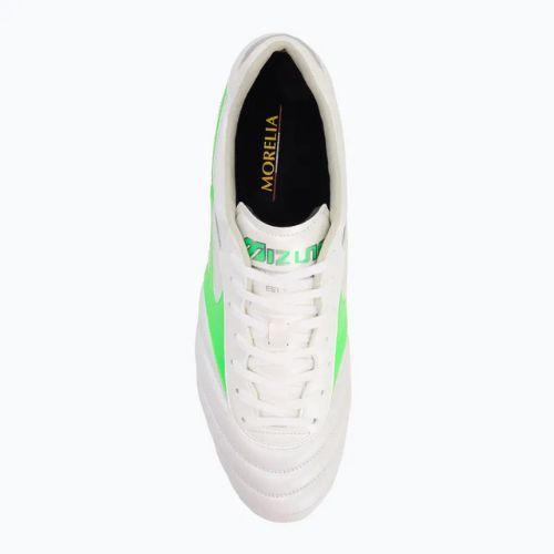 Кросівки футбольні чоловічі Mizuno Morelia II Elite Md white/neon green/galaxy silver