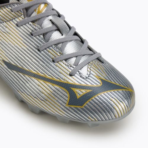 Кросівки футбольні дитячі Mizuno α II Select Jr Md galaxy silver/8605 c/gold