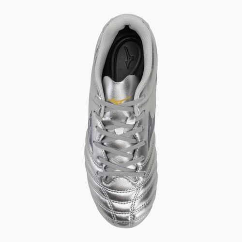 Кросівки футбольні дитячі Mizuno Monarcida Neo III Select Jr Md galaxy silver/8605 c/gold