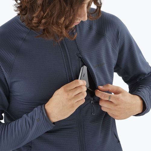 Кофта трекінгова чоловіча Salomon Lightwarm Full Zip blue nights