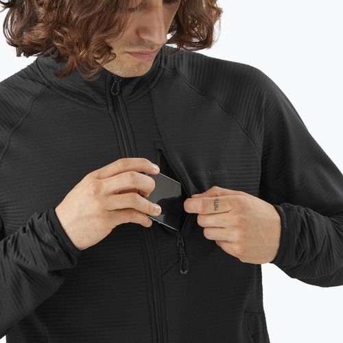 Кофта трекінгова чоловіча Salomon Lightwarm Full Zip deep black