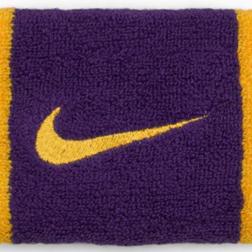 Напульсники Nike Swoosh Doublewide Wristbands 2 шт. university gold/court purple/university gold