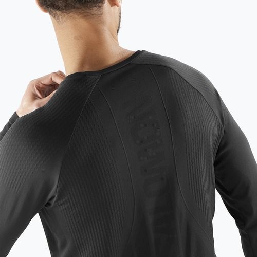 Лонгслів для бігу чоловічий Salomon Sense Aero Seamless Tee deep black