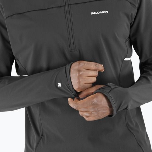 Кофта для бігу чоловіча Salomon Sense Aero Hybrid Half Zip Hooded deep black