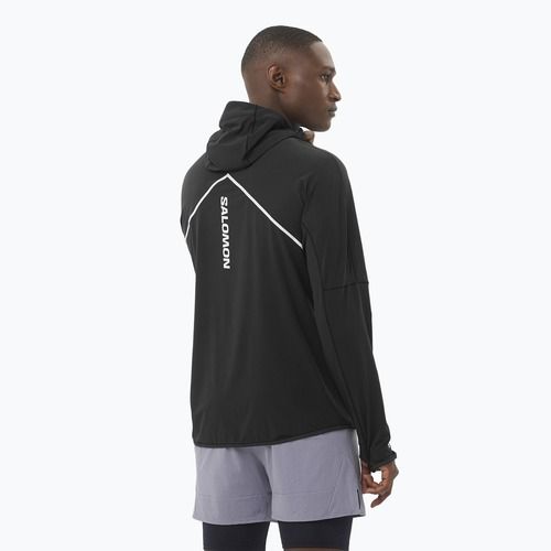 Кофта для бігу чоловіча Salomon Sense Aero Hybrid Half Zip Hooded deep black