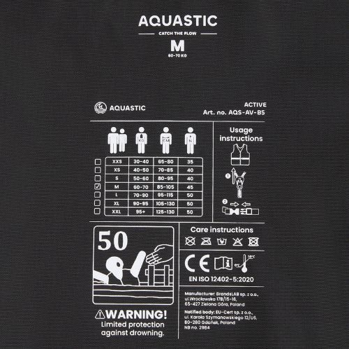 Жилет страхувальний AQUASTIC Active 50N червоний