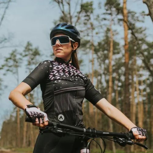 Жіноча велофутболка ATTABO Tevi WMNS чорна/рожева