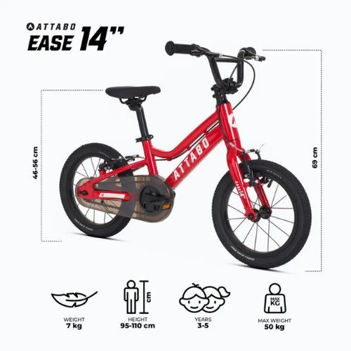 Дитячий велосипед ATTABO EASE 14" червоний
