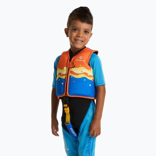 Жилет страхувальний AQUASTIC Junior помаранчевий/блакитний