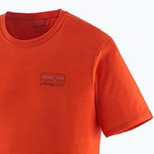 Футболка чоловіча Patagonia Cap Cool Merino Blend Graphic Shirt fitz roy strata/pollinator orange