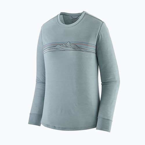 Лонгслів жіночий Patagonia Cap Cool Merino Blend Graphic strata stripe: thermal blue