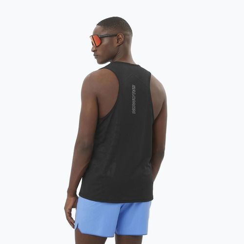 Топ для бігу чоловічий Salomon Sense Aero Singlet GFX deep black