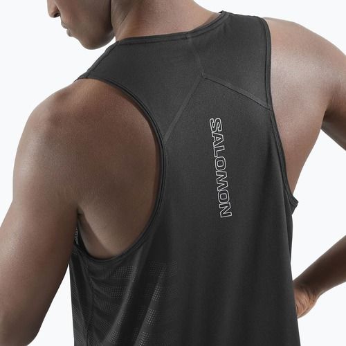 Топ для бігу чоловічий Salomon Sense Aero Singlet GFX deep black